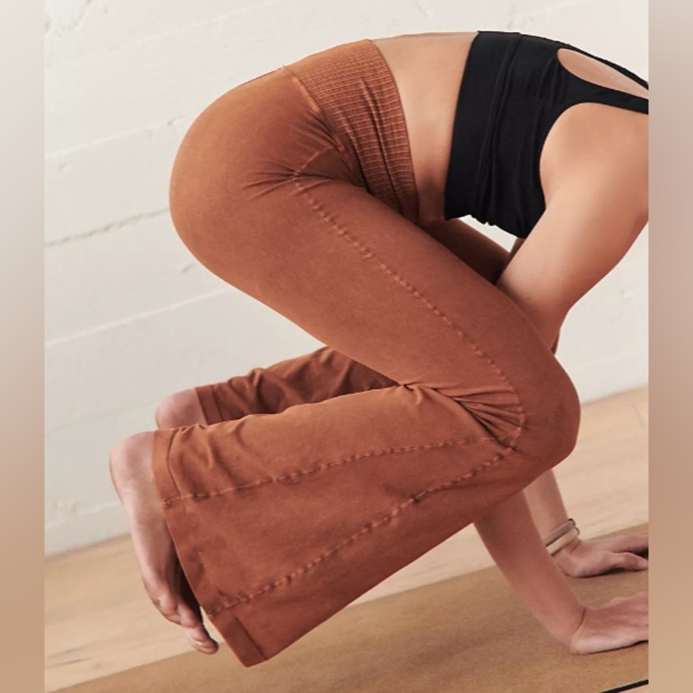 Free People Movement Good Karma Flare Leggings in Brown